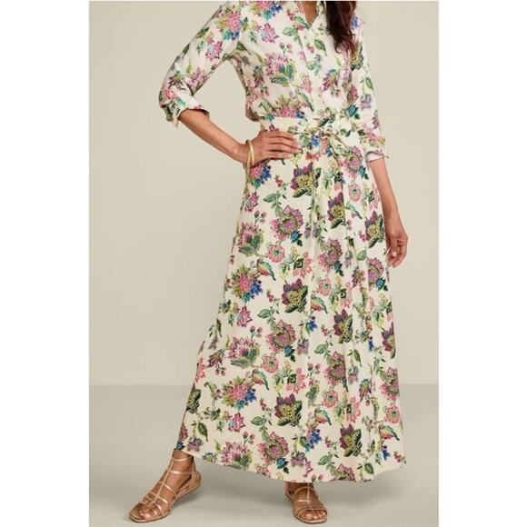 NWOT Soft Surroundings Jordan Linen Skirt Ipanema Flowers Womens Plus Size 3X - Picture 1 of 16